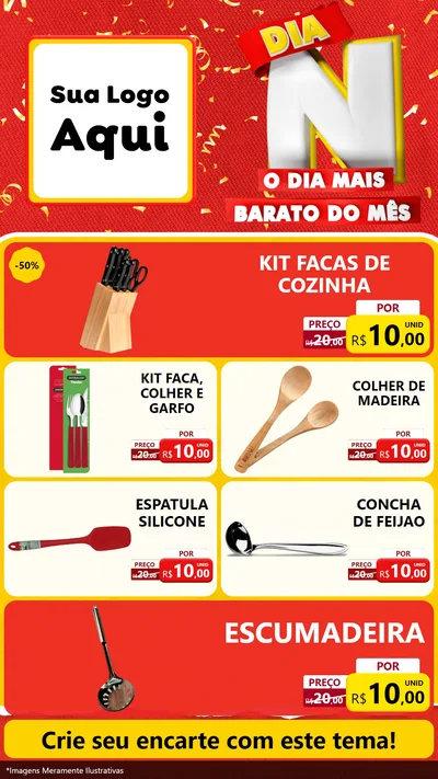 Modelo de TV para TV Vertical com o tema Dia N o Dia Mais Barato do Mês para Utilidades Domésticas