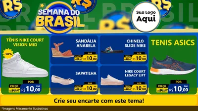 Modelo de TV para TV Horizontal com o tema Semana Do Brasil para Calçados