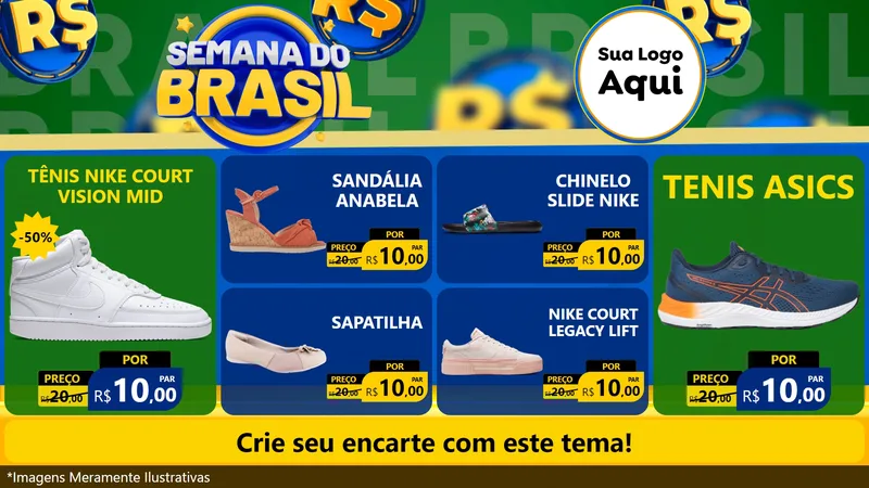 Modelo de TV para TV Horizontal com o tema Semana Do Brasil para Calçados