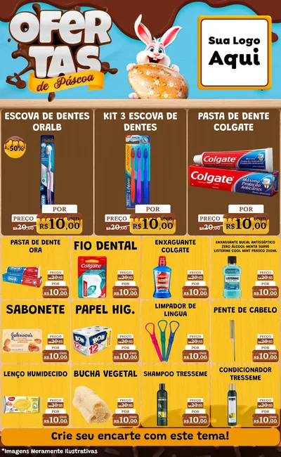 Modelo de Encarte para Encarte Grande com o tema Ofertas de Páscoa para Higiene Pessoal