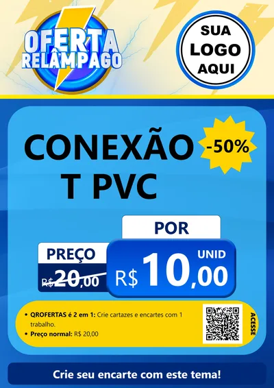 Modelo de Cartaz para Cartaz A4 Vertical com o tema Oferta Relâmpago para Tubos e conexões