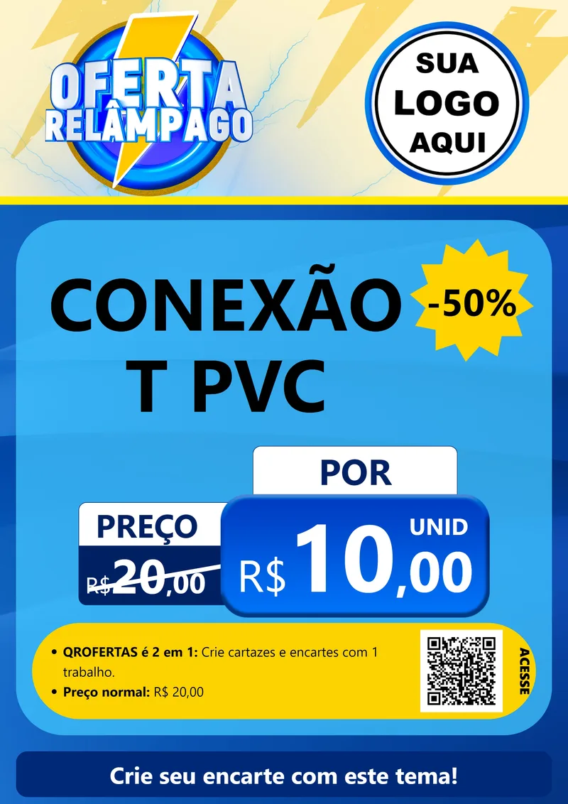Modelo de Cartaz para Cartaz A4 Vertical com o tema Oferta Relâmpago para Tubos e conexões
