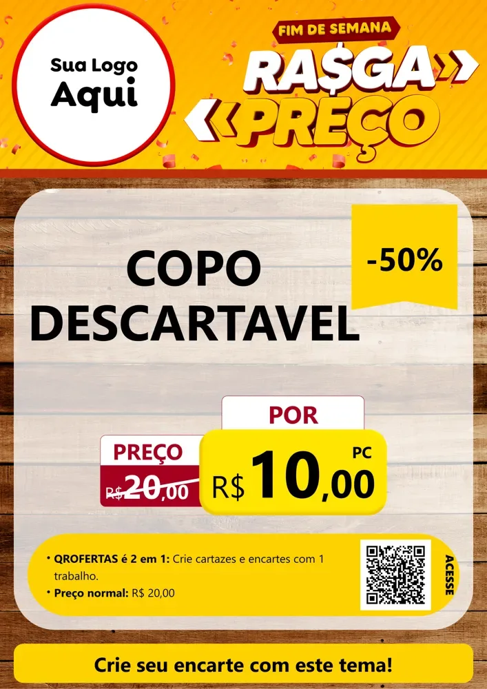 Modelo de Cartaz para Cartaz A4 Vertical com o tema Fim de Semana Rasga Preços para Embalagens