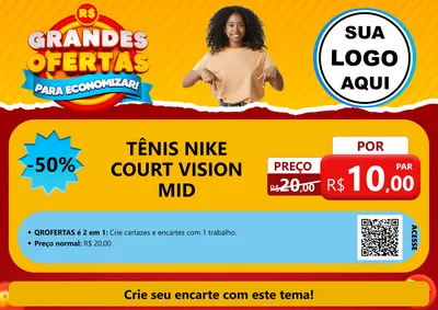 Modelo de Cartaz para Cartaz A4 Horizontal com o tema Grandes Ofertas Para Economizar! para Calçados