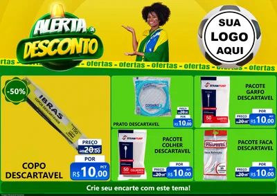 Modelo de Encarte para Encarte A4 Horizontal com o tema Alerta de Desconto para Embalagens