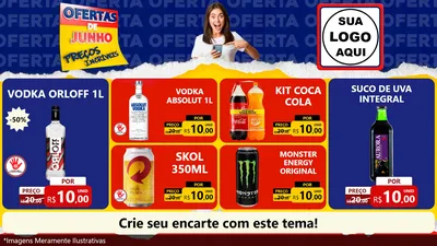Modelo de TV para TV Horizontal com o tema Ofertas de Junho - Preços Incríveis para Distribuidora de bebidas