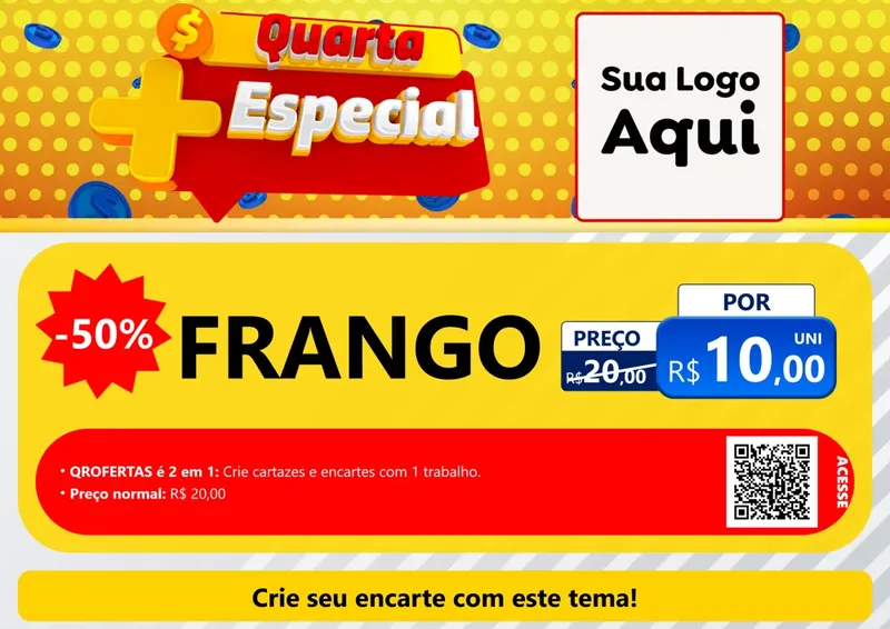 Modelo de Cartaz para Cartaz A4 Horizontal com o tema Quarta Mais Especial para Assados