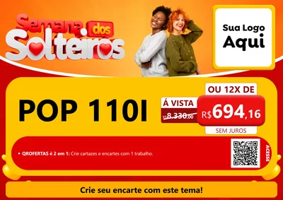 Modelo de Cartaz para Cartaz A4 Horizontal com o tema Semana dos Solteiros para Concessionaria de Motos