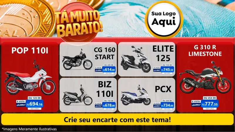 Modelo de TV para TV Horizontal com o tema Está Muito Barato para Concessionaria de Motos