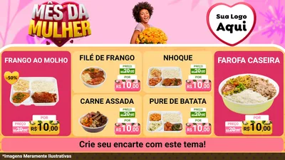 Modelo de TV para TV Horizontal com o tema Mês da Mulher para Restaurante