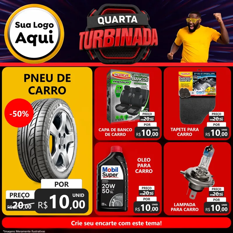 Modelo de Rede Social para Feed Facebook com o tema Quarta Turbinada para Auto peças