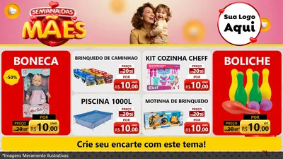 Modelo de TV para TV Horizontal com o tema Semana das Mães para Brinquedos