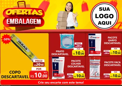 Modelo de Encarte para Encarte A4 Horizontal com o tema Ofertas Embalagem para Embalagens
