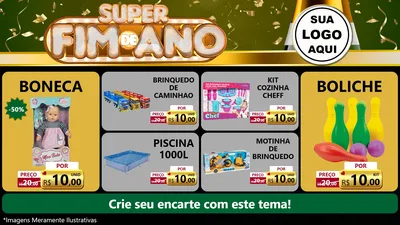 Modelo de TV para TV Horizontal com o tema Super Fim de Ano para Brinquedos