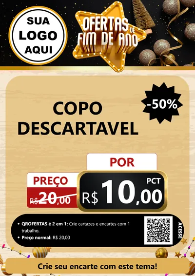 Modelo de Cartaz para Cartaz A4 Vertical com o tema Ofertas de Fim de Ano para Embalagens