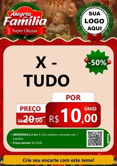 Modelo de Cartaz para Cartaz A4 Vertical com o tema Alegria Em Família - Super Ofertas para Hamburgueria