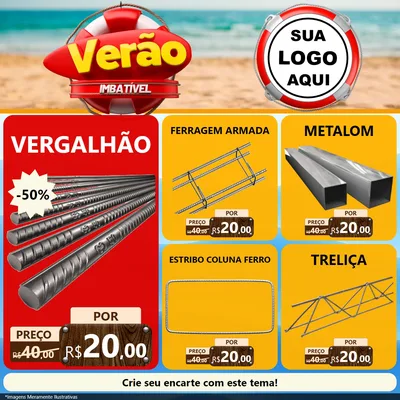 Modelo de Rede Social para Feed Facebook com o tema Verão Imbatível para Ferragens