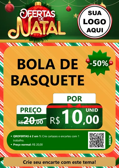Modelo de Cartaz para Cartaz A4 Vertical com o tema Ofertas de Natal para Artigos Esportivos