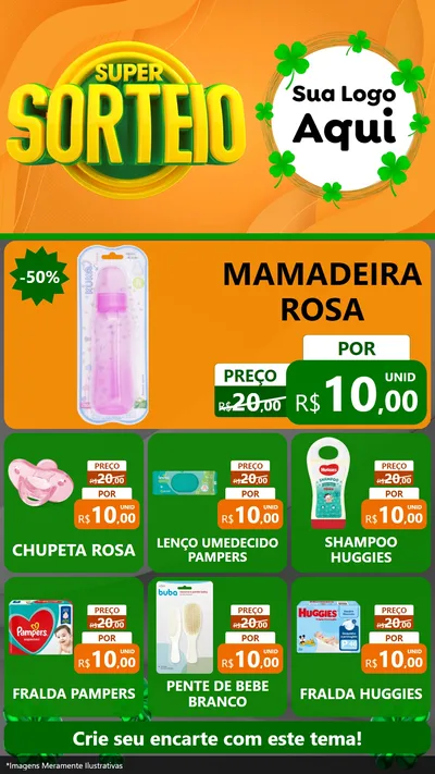 Modelo de Rede Social para Stories com o tema Super Sorteio para Bebês