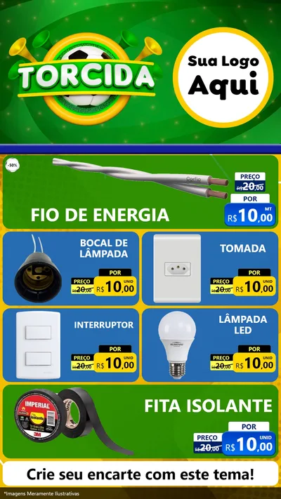 Modelo de TV para TV Vertical com o tema Torcida para Materiais Elétricos