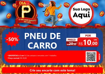 Modelo de Cartaz para Cartaz A4 Horizontal com o tema Dia P - O Dia Mais Barato Do Mês para Auto peças
