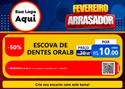 Modelo de Cartaz para Cartaz A4 Horizontal com o tema Fevereiro Arrasador para Higiene Pessoal
