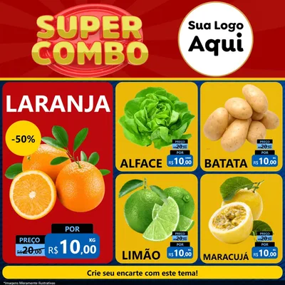 Modelo de Rede Social para Feed Facebook com o tema Super Combo para Hortifrúti