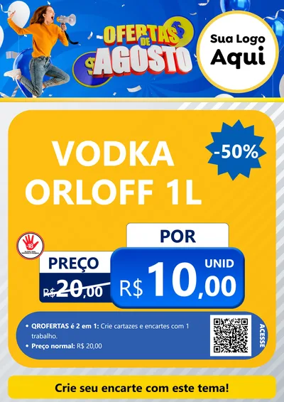 Modelo de Cartaz para Cartaz A4 Vertical com o tema Ofertas de Agosto para Distribuidora de bebidas