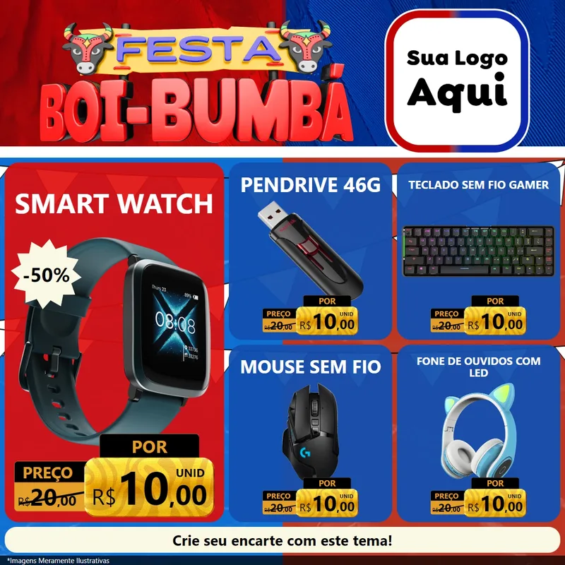 Modelo de Rede Social para Feed Facebook com o tema Festa Boi Bumbá para Informática