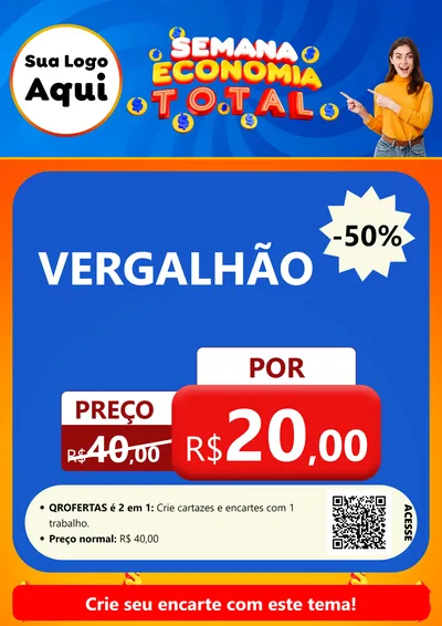 Modelo de Cartaz para Cartaz A4 Vertical com o tema Semana Economia Total para Ferragens