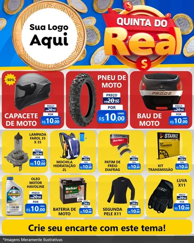 Modelo de Rede Social para Feed Instagram com o tema Quinta do Real para Moto peças
