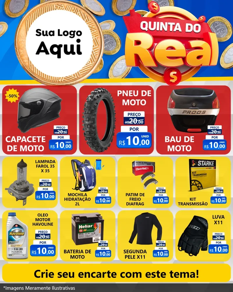 Modelo de Rede Social para Feed Instagram com o tema Quinta do Real para Moto peças