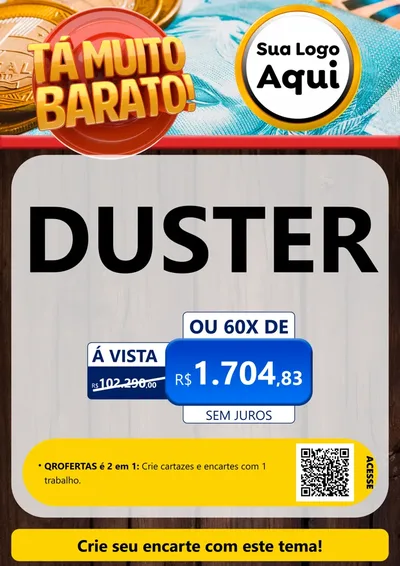 Modelo de Cartaz para Cartaz A4 Vertical com o tema Está Muito Barato para Concessionaria de Carros