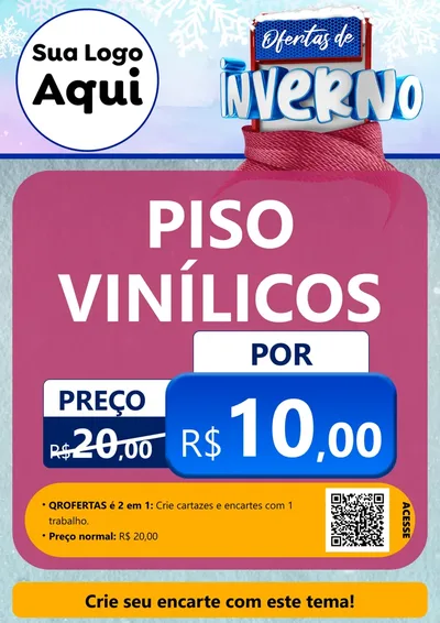 Modelo de Cartaz para Cartaz A4 Vertical com o tema Ofertas de Inverno para Material para Construção