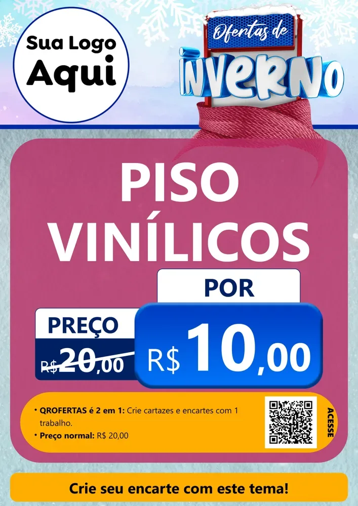 Modelo de Cartaz para Cartaz A4 Vertical com o tema Ofertas de Inverno para Material para Construção
