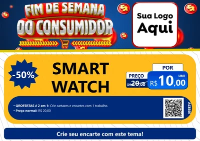 Modelo de Cartaz para Cartaz A4 Horizontal com o tema Fim de Semana do Consumidor para Informática