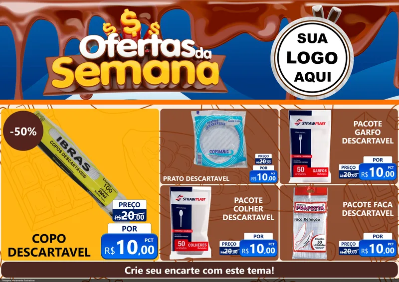 Modelo de Encarte para Encarte A4 Horizontal com o tema Ofertas da Semana - Páscoa para Embalagens
