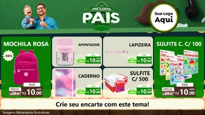 Modelo de TV para TV Horizontal com o tema Mês dos Pais para Papelaria