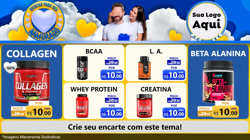 Modelo de TV para TV Horizontal com o tema Ofertas Para Seu Namorado para Suplementos alimentares