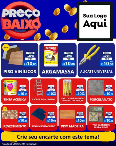 Modelo de Rede Social para Feed Instagram com o tema Preço Baixo para Material para Construção
