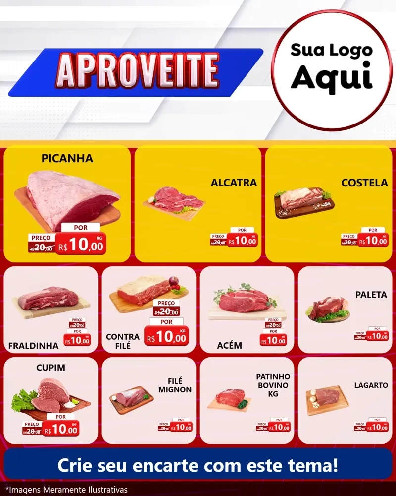 Modelo de Rede Social para Feed Instagram com o tema Aproveite para Açougue