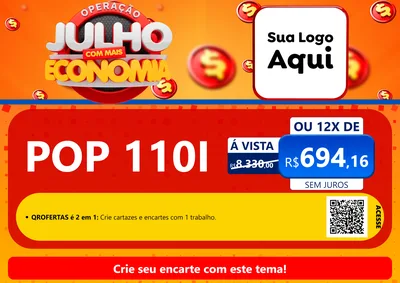 Modelo de Cartaz para Cartaz A4 Horizontal com o tema Operação Julho Com Mais Economia para Concessionaria de Motos