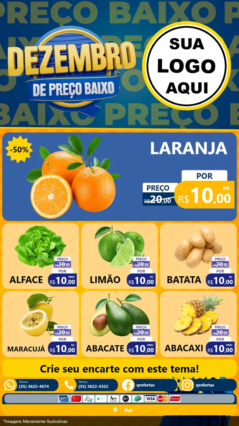 Modelo de Rede Social para Stories com o tema Dezembro de Preço Baixo para Hortifrúti