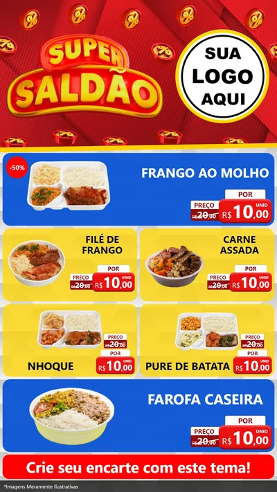 Modelo de TV para TV Vertical com o tema Super Saldão para Restaurante