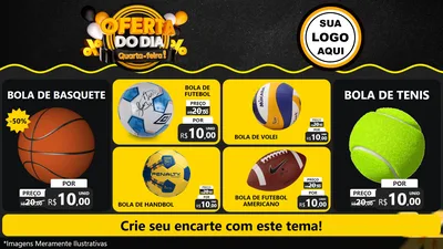 Modelo de TV para TV Horizontal com o tema Oferta do Dia - Quarta Feira! para Artigos Esportivos