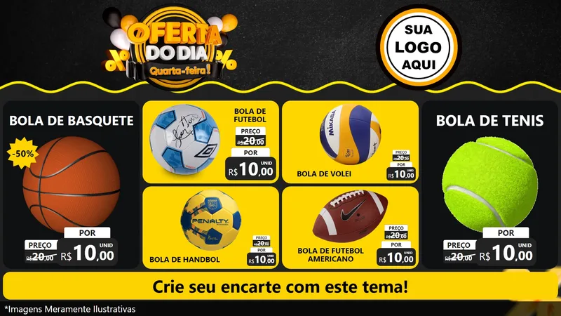 Modelo de TV para TV Horizontal com o tema Oferta do Dia - Quarta Feira! para Artigos Esportivos