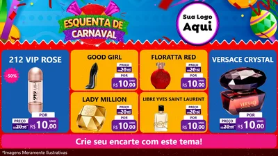 Modelo de TV para TV Horizontal com o tema Esquenta de Carnaval para Perfumes