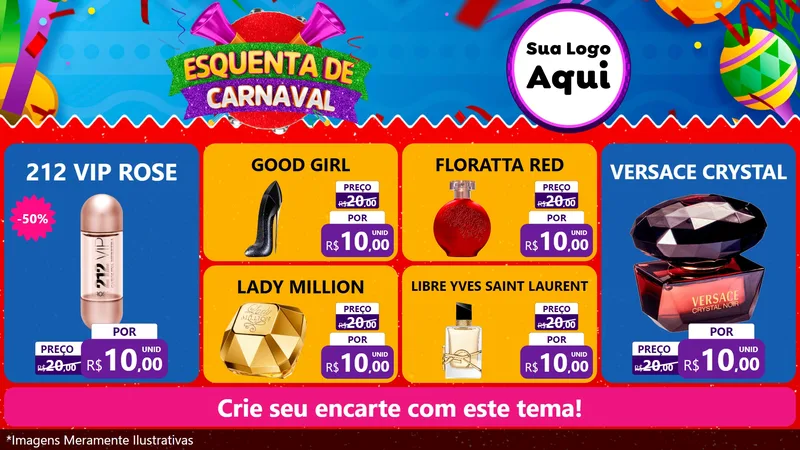 Modelo de TV para TV Horizontal com o tema Esquenta de Carnaval para Perfumes