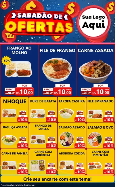 Modelo de Encarte para Encarte Grande com o tema Sabadão de Ofertas para Restaurante
