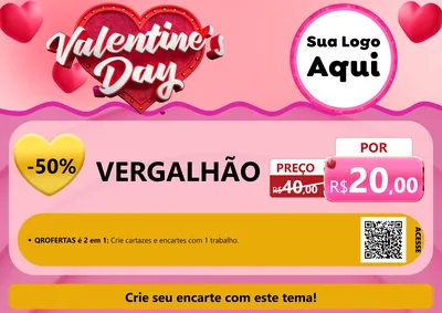 Modelo de Cartaz para Cartaz A4 Horizontal com o tema Valentine's Day para Ferragens